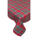 Tovaglia per 12 e 6 posti natalizia Nausica Tartan rosso Natale
