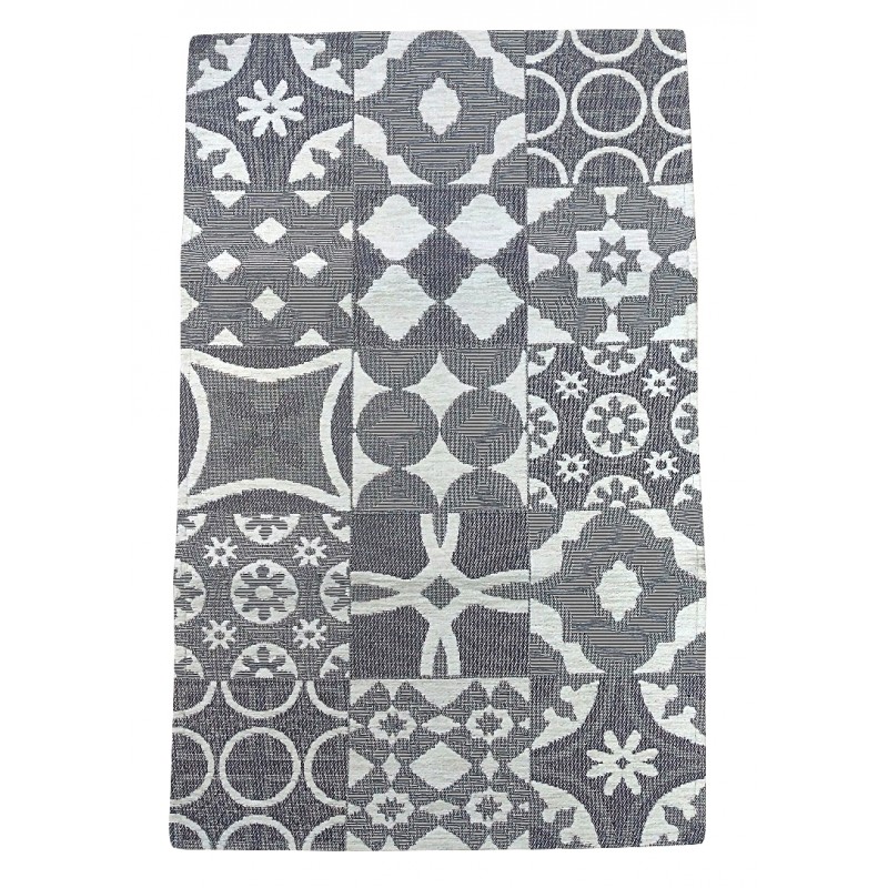 Tappeto rettangolare in ciniglia antiscivolo Mattonella 50 x 80 Tile Karì  grigio - Dolce Casa Biancheria