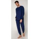 Pigiama Tuta uomo invernale in cotone pesante Antonio Miro 55234 blu