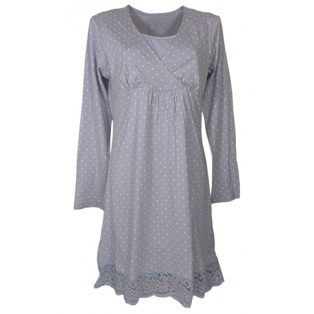  Camicia da notte premaman gestante manica lunga Promise cotone e viscosa N12141