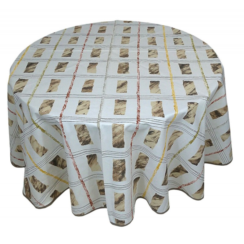 Tovaglia rotonda per tavolo rotondo Vingi in cotone Armonia beige cm 180 -  Dolce Casa Biancheria