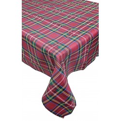 Tovaglia ANTIMACCHIA rettangolare per 18 copritavolo Everest scozzese tartan rosso