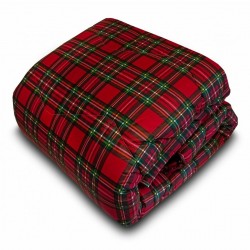 TRAPUNTA invernale 1 piazza singola in microfibra Artico Tartan scozzese rosso