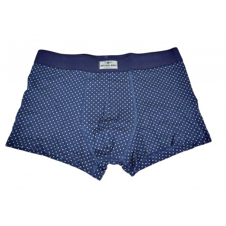 Boxer Uomo Antonio Miro in Cotone con elastico esterno fantasia pois blu nero M