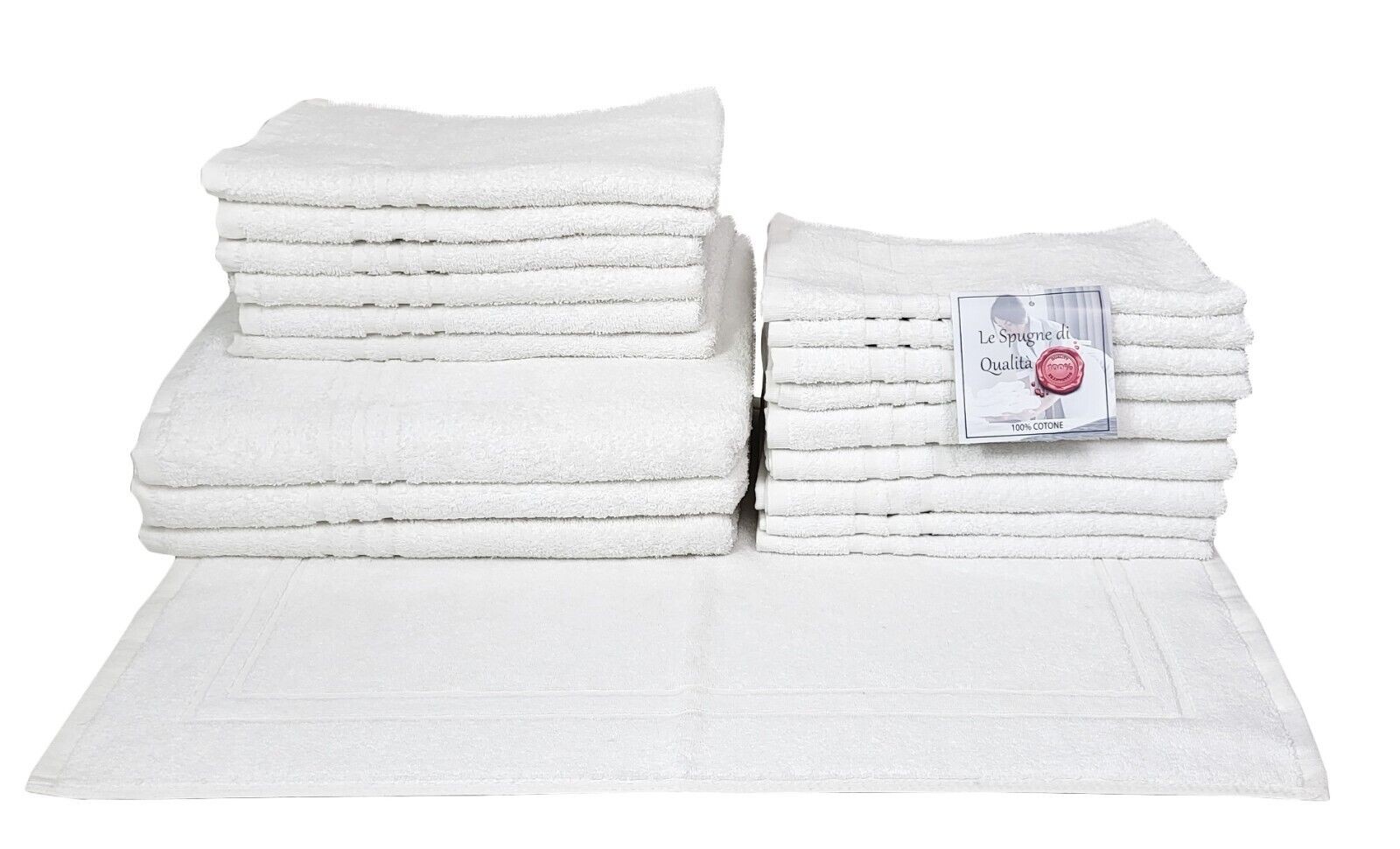Sei asciugamani Viso 12 ospiti 6 Tappeti 6 Telo doccia spugna cotone  albergo spa - Dolce Casa Biancheria
