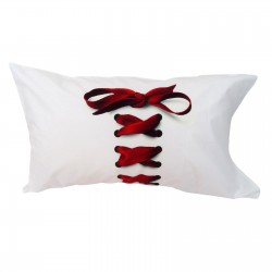 1 Federe fantasia corsetto rosso in puro cotone stampa digitale Riviera Home