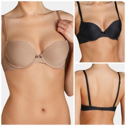 Reggiseno con ferretto imbottito push up Triumph Tell Me WHUM nero beige