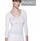 Magli Intima donna RAGNO manica lunga LANA MERINO SETA bianco canottiera 074029