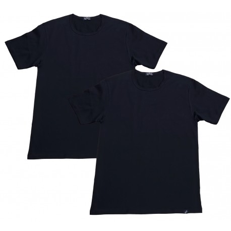 2 Canottiere uomo Maglia Intima Cotone Jersey QBO girocollo Made In Italy 8100q