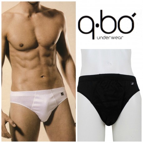 DUE slip mutanda uomo QBO in cotone jersey filo di scozia nero Made in Italy Dolce Casa Biancheria