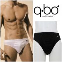 DUE slip mutanda uomo QBO' in cotone jersey filo di scozia nero Made in Italy