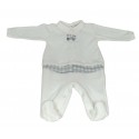 Tutina neonato in ciniglia invernale pastello chic 6/9 mesi panna