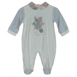 Tutina Body Invernale neonato femminuccia in ciniglia Les Folies 244 -12 panna