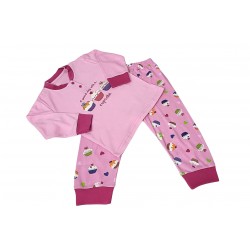 Pigiama Invernale Neonato femminuccia in caldo cotone cupcake rosa fuxia