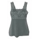 Canottiera top sotto giacca in modal e pizzo a spalla larga Tramonte Mary T798