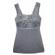 Canottiera top sotto giacca in modal e pizzo a spalla larga Tramonte Mary T798