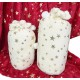 Coperta plaid pile coral con sacco e stampa lurex Preziosa stelle bianco singolo 1 piazza e mezza