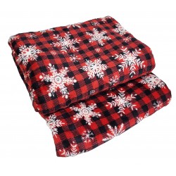 Coperta plaid in pile coral GF FERRARI tartan fiocchi neve singolo matrimoniale