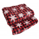 Coperta plaid in pile coral GF FERRARI tartan fiocchi neve singolo matrimoniale