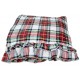  Coperta Plaid pile coral con balza tartan rose cashemire singolo matrimoniale