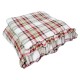  Coperta Plaid pile coral con balza tartan rose cashemire singolo matrimoniale