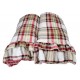  Coperta Plaid pile coral con balza tartan rose cashemire singolo matrimoniale