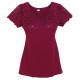 Maglia donna manica corta in micromodal e pizzo Tramonte Cherie