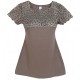 Maglia donna manica corta in micromodal e pizzo Tramonte Cherie