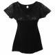 Maglia donna manica corta in micromodal e pizzo Tramonte Cherie