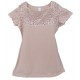 Maglia donna manica corta in micromodal e pizzo Tramonte Cherie