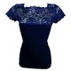 Maglia donna manica corta in micromodal e pizzo Tramonte Cherie