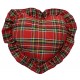  Un Cuscino Federa arredo con imbottitura cuore fiocco scozzese tartan Carezza