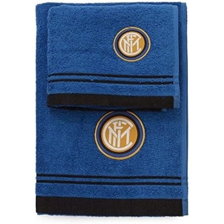 1+1 Asciugamano Viso + Ospite in spugna Squadre Calcio Napoli Roma Inter Juve