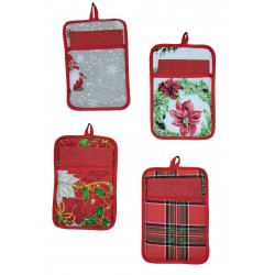  Idea Regalo Natale Guantone Guanto presina più strofinaccio Agrifoglio Tartan