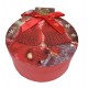 Confezione Idea regalo con strofinaccio a nido d'ape rosso Babbo Natale Stella