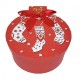 Confezione Idea regalo con strofinaccio a nido d'ape rosso Babbo Natale Stella