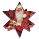 Confezione Idea regalo con strofinaccio a nido d'ape rosso Babbo Natale Stella