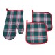 2 Presine e Guantone Idea Regalo Preziosa Natale Christmas tartan scozzese rosso