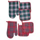 2 Presine e Guantone Idea Regalo Preziosa Natale Christmas tartan scozzese rosso