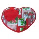  SET COLAZIONE Trapuntato in cotone + 1 tovagliolo Gnomi Natalizio Tartan Cuore
