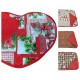  SET COLAZIONE Trapuntato in cotone + 1 tovagliolo Gnomi Natalizio Tartan Cuore