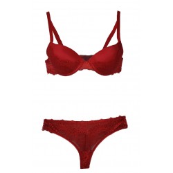 Reggiseno e Perizoma Donna Cotonella rosso Natale Capodanno 9683 - Dolce  Casa Biancheria