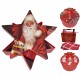 Confezione Idea regalo con strofinaccio a nido d'ape rosso Babbo Natale Stella