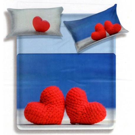 Completo Lenzuola matrimoniale Biancaluna MISS TERRY 2 piazze Vista blu