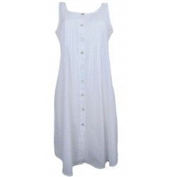 Camicia da Notte donna aperta avanti Mussola Batista di puro cotone Manuela 5253