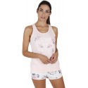 Pigiama donna corto Estivo in cotone e modal Admas 55132 rose rosa