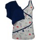 Pigiama donna estivo spalla larga pantaloncino corto Segreti gatto pois cuori