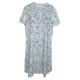 Camicia da notte mezza manica in cotone Bisbigli fiori 73839 celeste