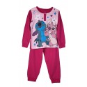 Pigiama lungo in cotone mezza stagione Disney Stitch rosa