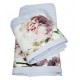 UN asciugamano e UN ospite bagno spugna di cotone fiori cuori rose tinta unita